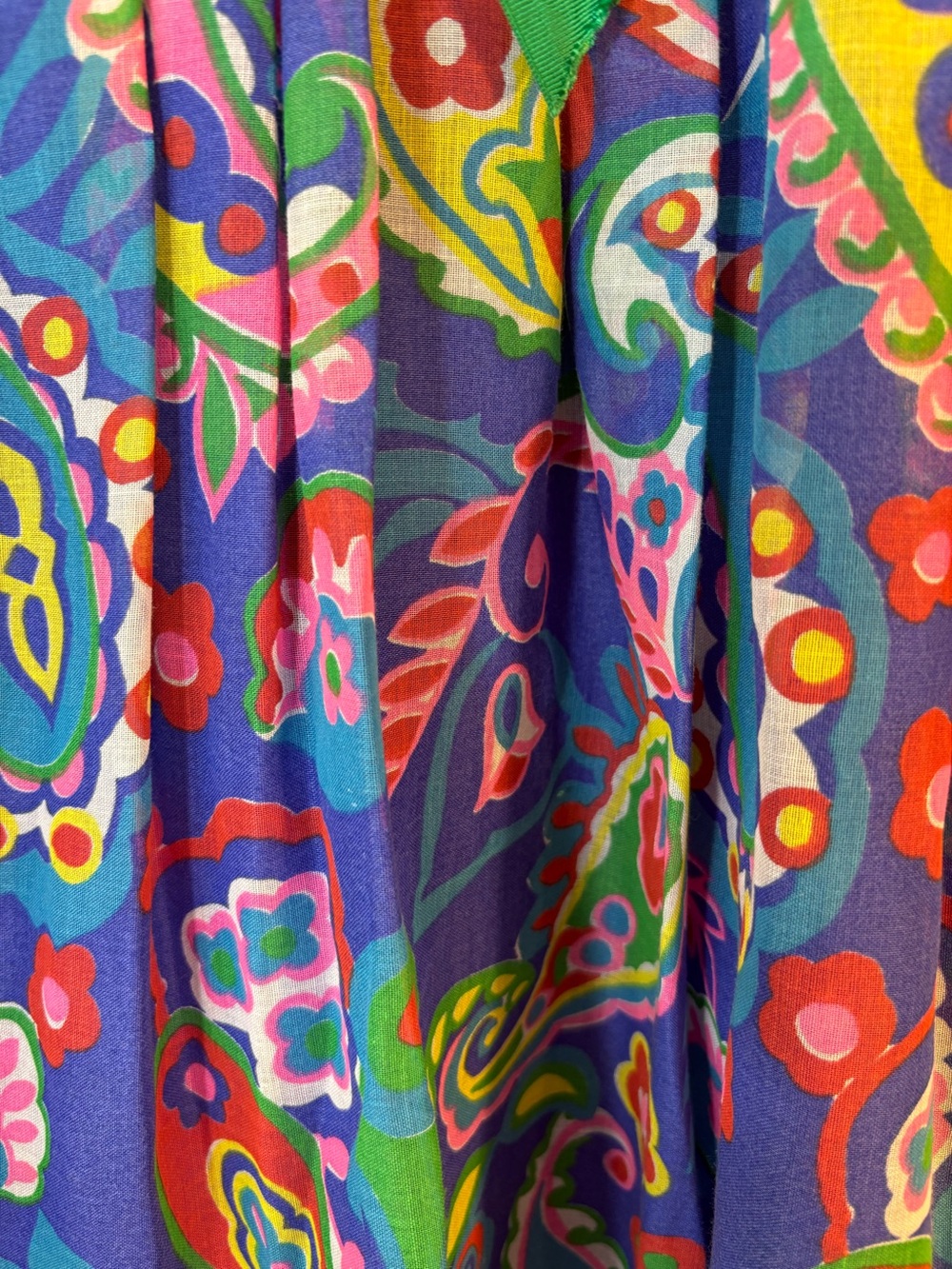 Vintage 1970s Psychedelic Paisley Hostess Maxi Dress Small - Picture 5 of 7